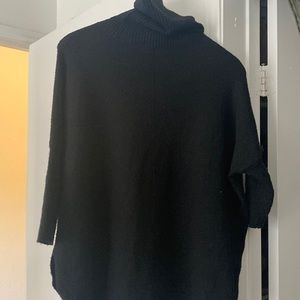 Black cowl tunic sweater